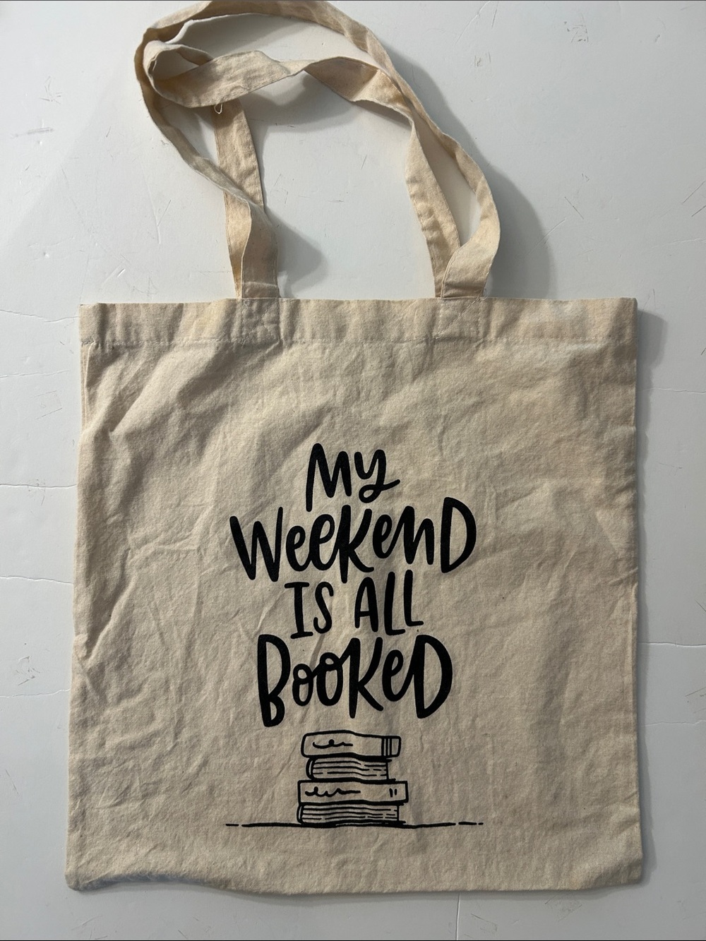 My weekend is all booked book bag cloth perfect book tote library or beach bag